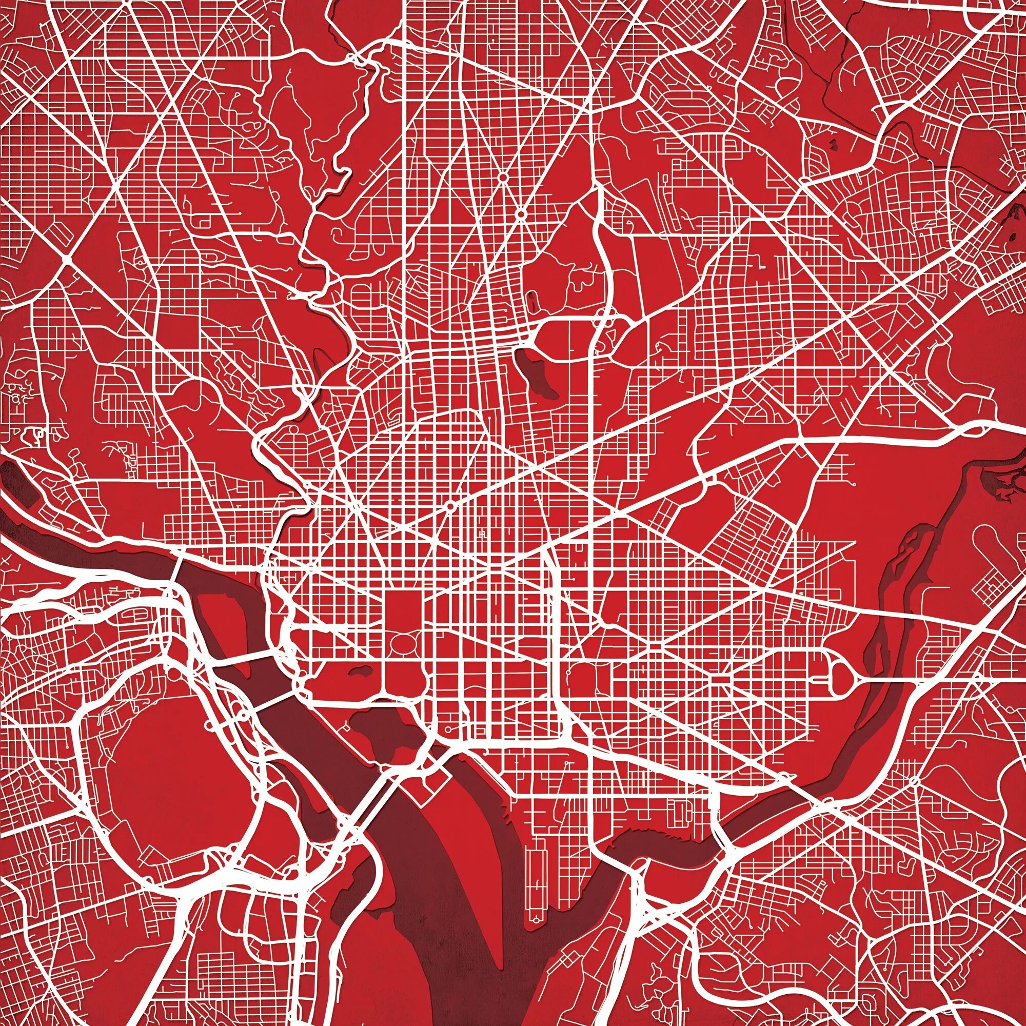 Print map c. Карта города вашингтон арт. washington dc map. мэп арт. map c1m2_streets.