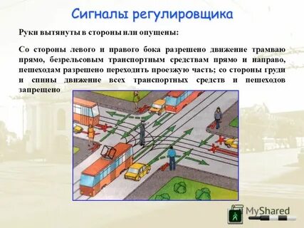 Регулировщик и 2 трамвая