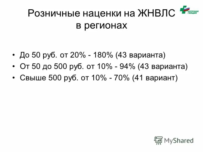 Определить розничную надбавку