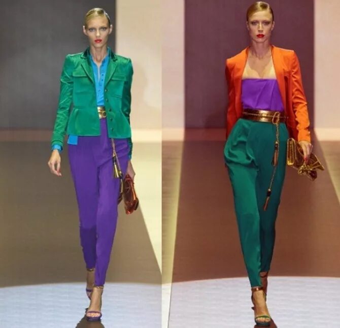 оранжевый и зеленый в одежде