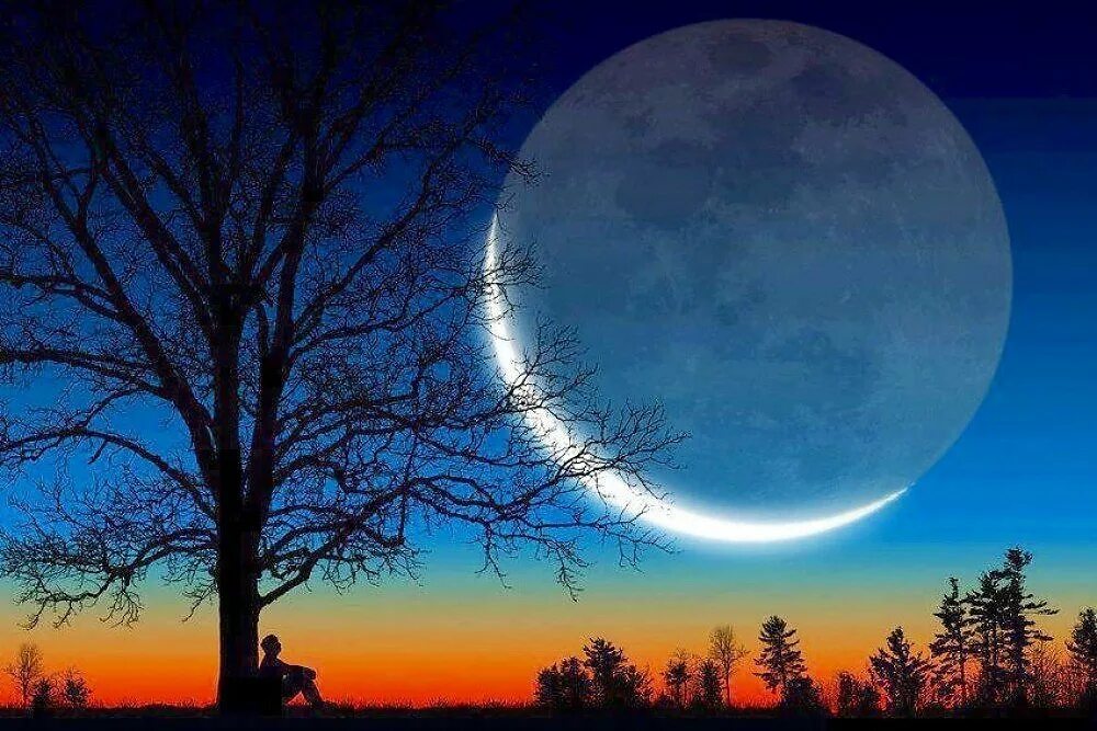 Луна новолуние. Убывающая Луна. Красивая Луна. Фото Луны.