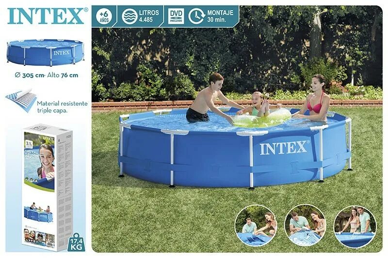 Бассейн intex 305х76см. Бассейн intex metal frame 28200, 305х76 см. каркасный бассейн intex metal frame 28200 305x305x76 см. бассейн каркасный 305*76 см intex 28200. каркасный бассейн intex 28200.