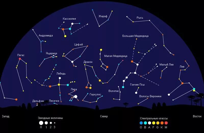 Название известных созвездий. Созвездия на небе. Карта созвездий для детей 2 класс. Созвездия Северного полушария. Расположение созвездий на небе.
