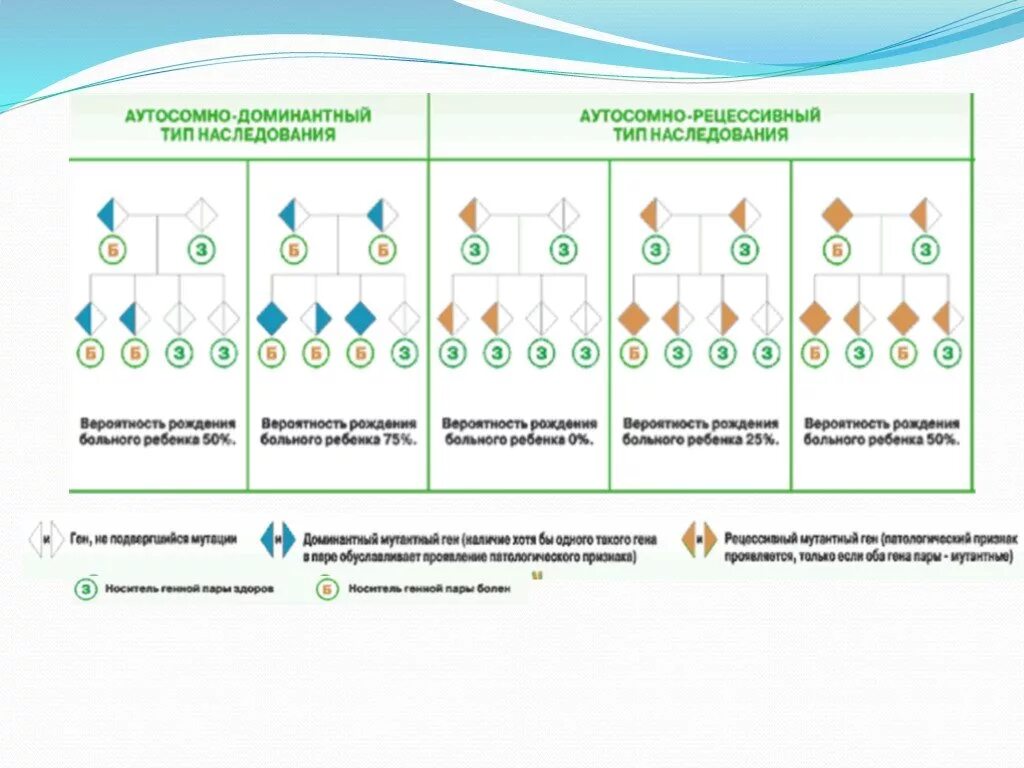 Рецессивно доминантный тип наследования. Аутосомно-доминантный и аутосомно-рецессивный типы наследования. Аутосомно-доминантный Тип наследования. Типы наследования патологии аутосомно-доминантный. Пример рецессивного аутосомного наследования.