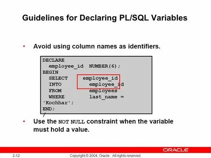 Sql declare variable