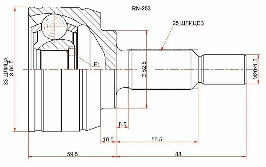 Шрус наружный Mazda CX-7/9 06- АКПП sat. ASHIKA шрус наружный передний на Приус 20 чертеж. VW-206 шрус наружный sat. Шрус наружный передний на Приус 20 чертеж.