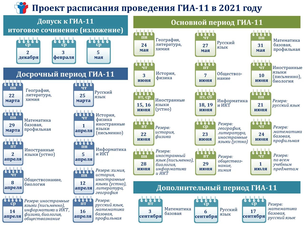 Расписание егэ на 2024 11 класс