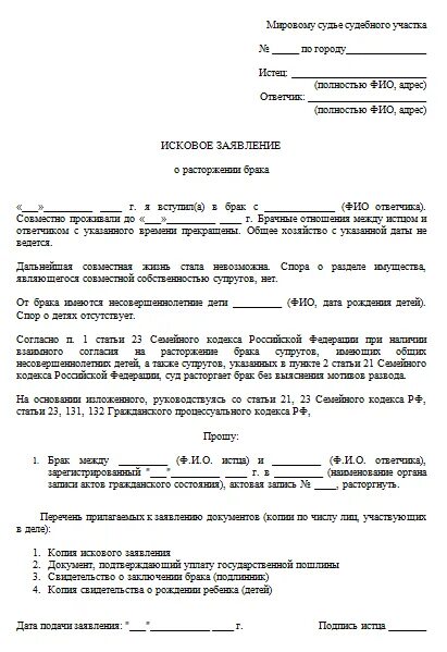 Что нужно для заявления на развод. Исковое заявление о расторжении брака без детей заполненное. Исковое заявление в суд на развод. Сайт Мировых судей как правильно написать заявление на развод. Исковое заявление о расторжении брака с детьми образец.