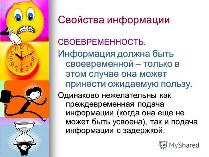 информация нужная в данный момент