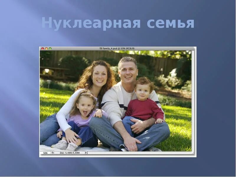 полная семья.