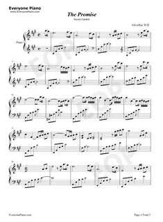 The Promise-Secret Garden Stave Preview -EOP Online Music Stand