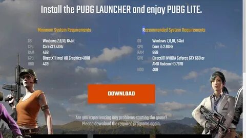 Pubg системные требования на pc