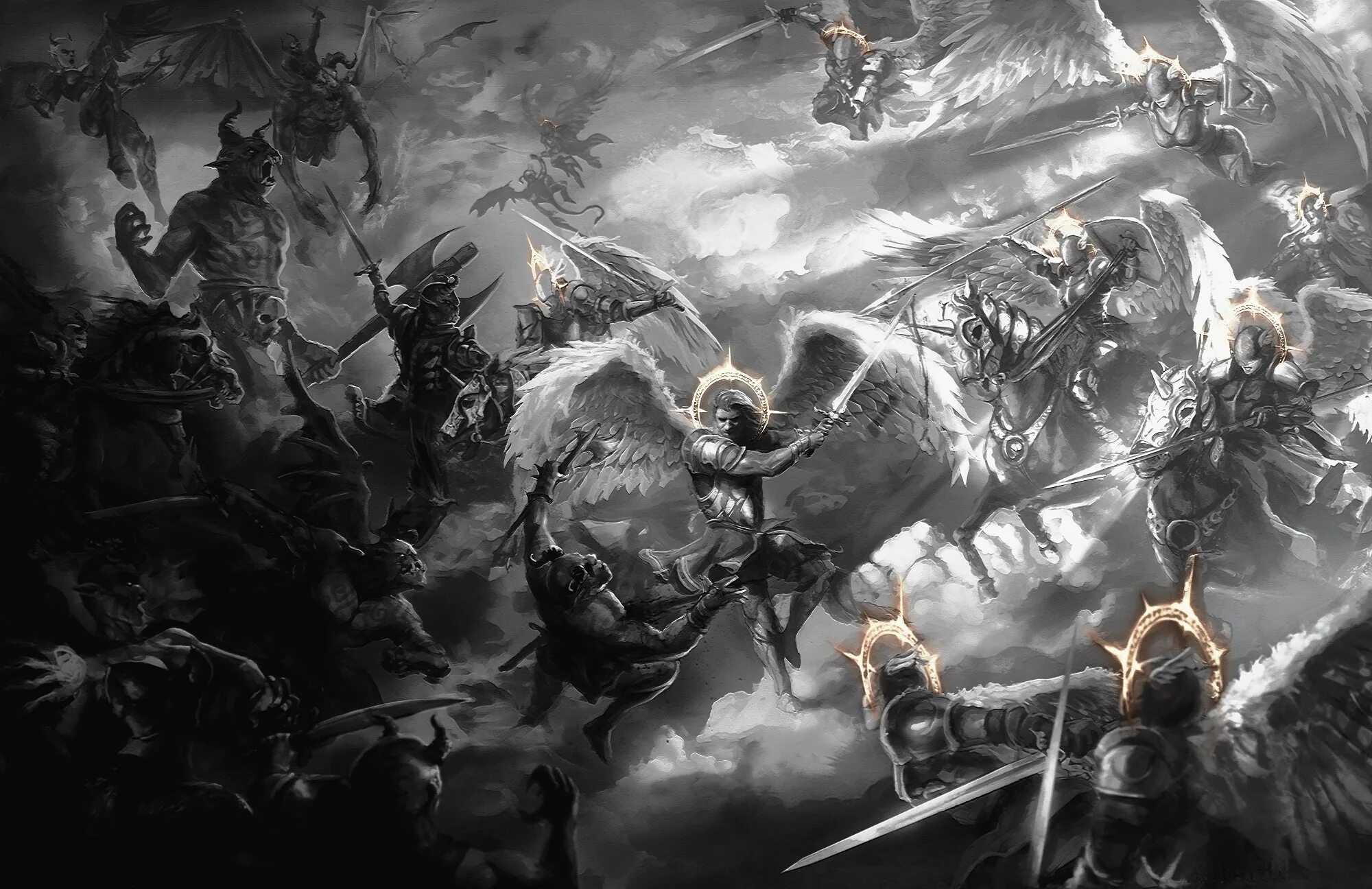 сражение ангелов и демонов. противостояние ангелов и демонов. небеса сражается. небеса сражается. 04.