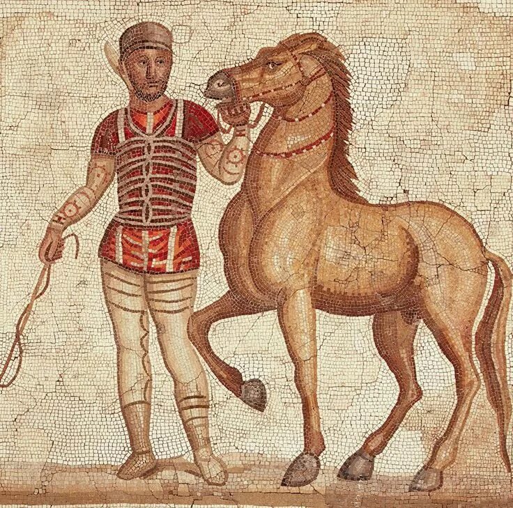 Греческий конь. Древний Рим колесница мозаика. Мозаики и фрески древнего Рима лошадь. Лошади древнего Рима. Гней Домиций Агенобарб (Консул 32 года).