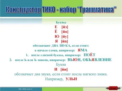 Е ю я после гласных примеры