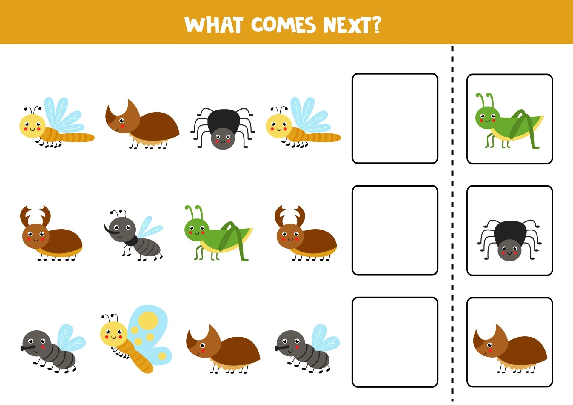 What comes next. Insects what comes next. What comes next? Овощи. Next Worksheet.