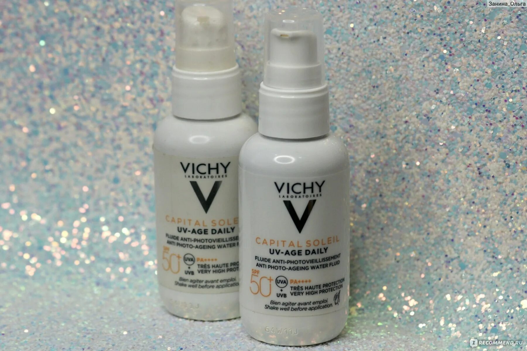 Виши невесомый солнцезащитный флюид. Vichy Capital Soleil солнцезащитный флюид UV-age Daily spf50+. UV-age Daily невесомый флюид. Vichy антивозрастной флюид "Capital Soleil UV-age Daily SPF 50" 3 мл. Vichy uv age daily