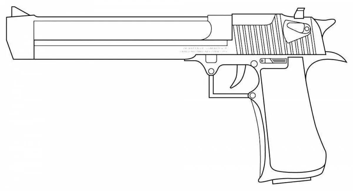 Дигл из бумаги. Чертёж пистолета Desert Eagle. Чертеж пистолета Дезерт игл.