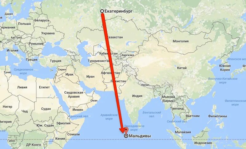 Расстояние до мале