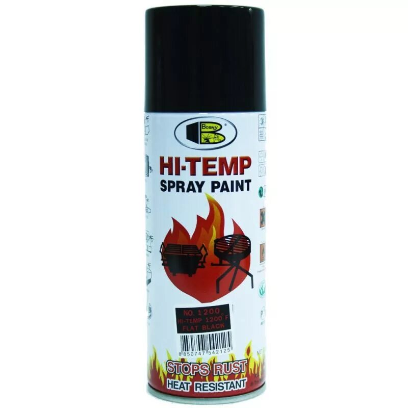 Temp spray. Лак аэрозольный bosny hi-temp, термостойкий. Asmaco high temp spray. Краска hi temp. Краска bosny жаростойкая hi-temp до 650°с, gloss black, глянцевая, 400 мл.