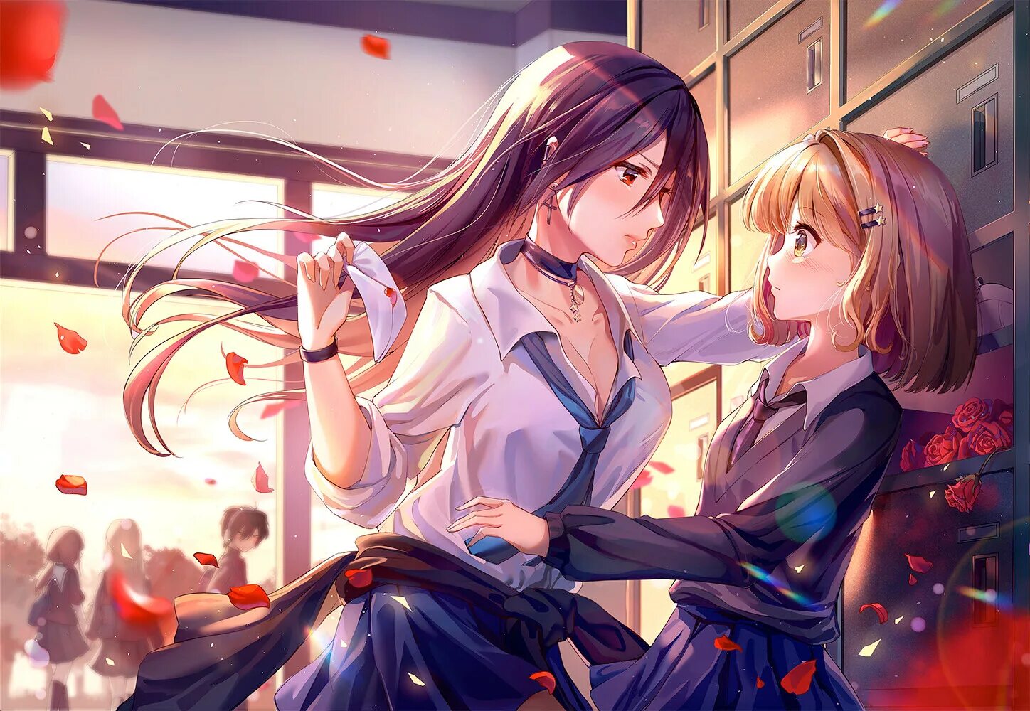 Yuri work on his computer for two