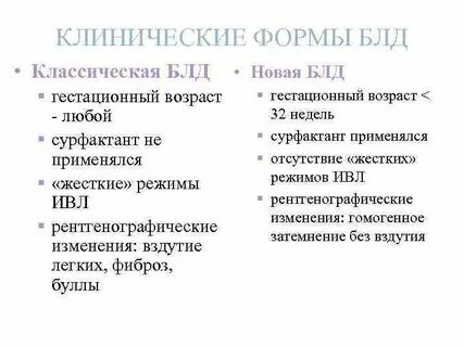 Бронхолегочная дисплазия клинические рекомендации