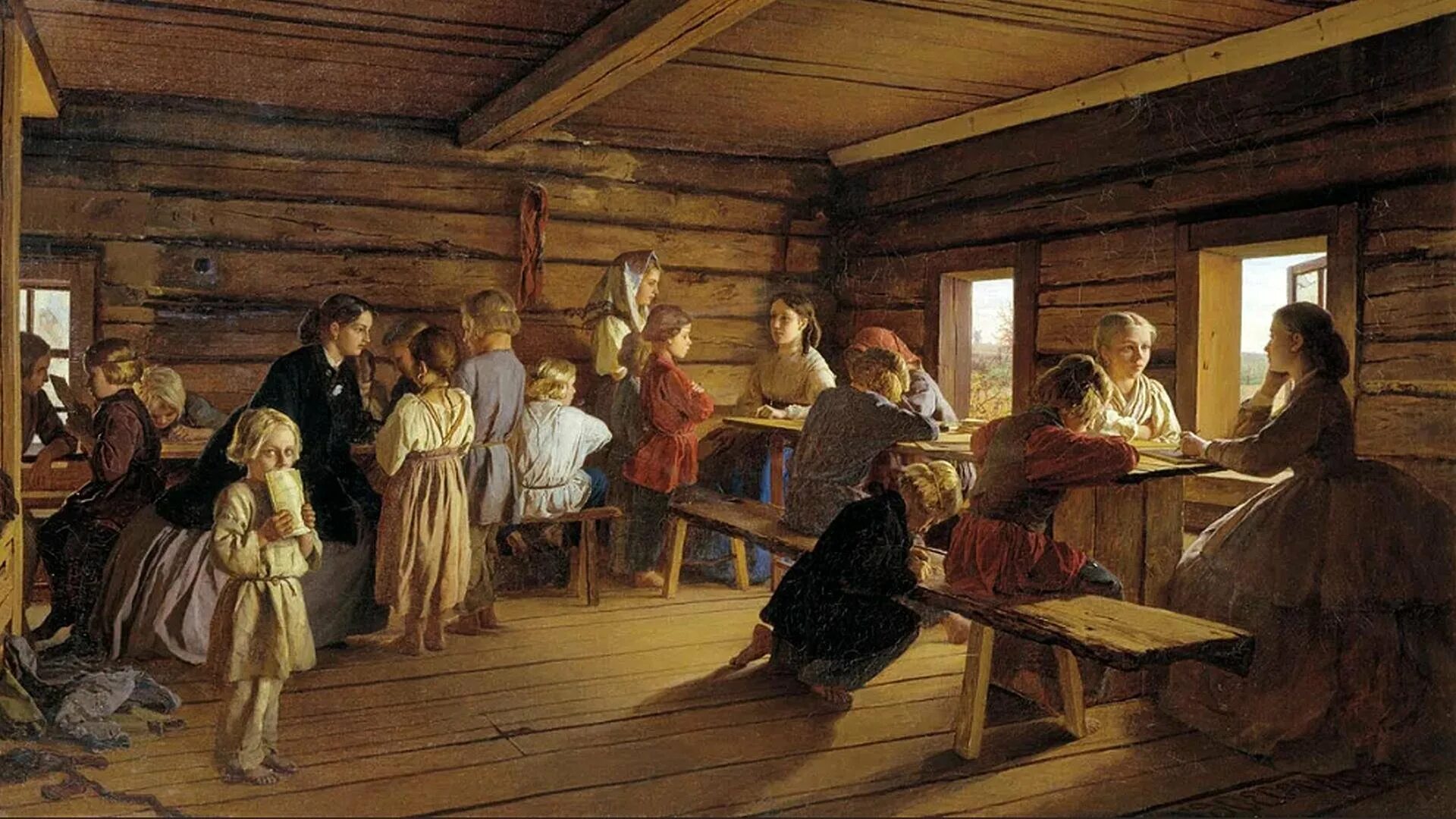 Крестьянский староста 8 б. Сельская школа Морозов 1865. Маковский в сельской школе.
