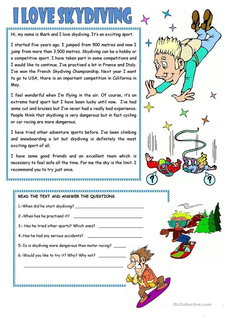 Спорт Worksheets. Спорт Worksheet for Kids. Reading exercises for Elementary английский. Reading Comprehension Sport activities.