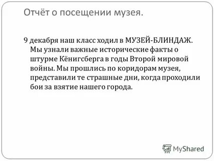 Отчет о посещении