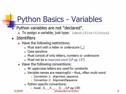 List variable python