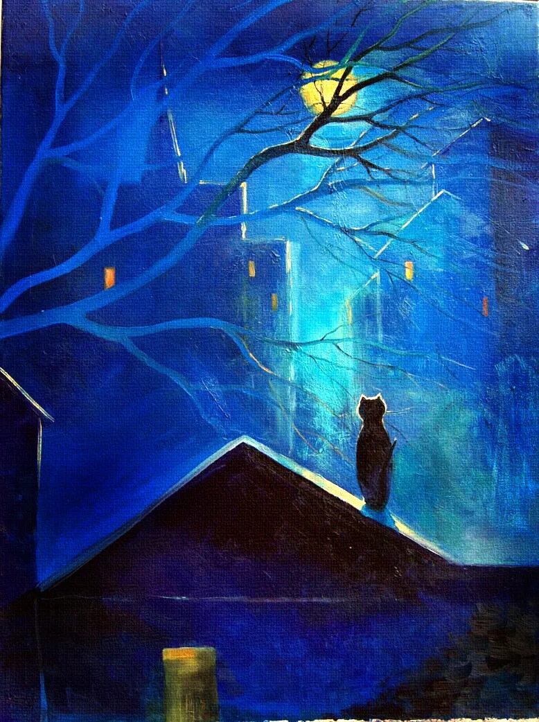 снится людям голубые города. э. шефшауэн марокко. ночь живопись. снится людям голубые города.