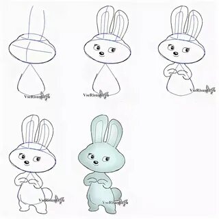 Рисование для детей заяц зайца