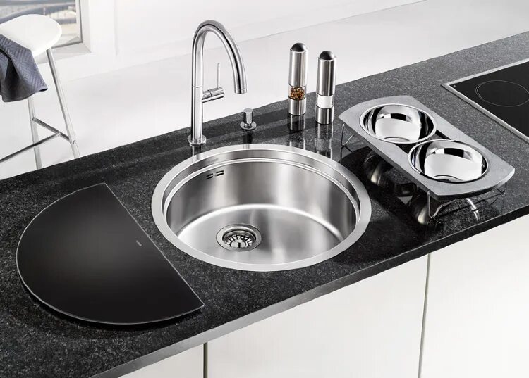 Мойка врезная в столешницу для кухни нержавейка. Мойка blanco rondosol-if. мойка blanco ronis if. раковины бланко круглые для кухни. blanco мойка под столешницу круглая.