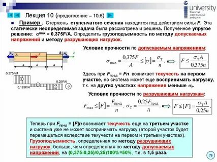 Величина допускаемых напряжений
