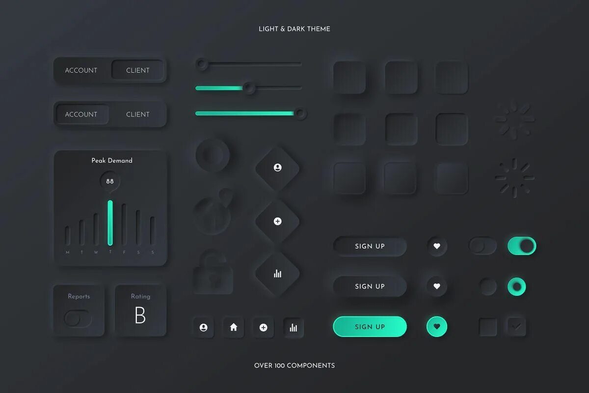 Light theme dark theme. Неоморфизм UI Kit. Комплект Dark UI Kit. Neumorphic Soft UI Kit. Neumorphism Kit.