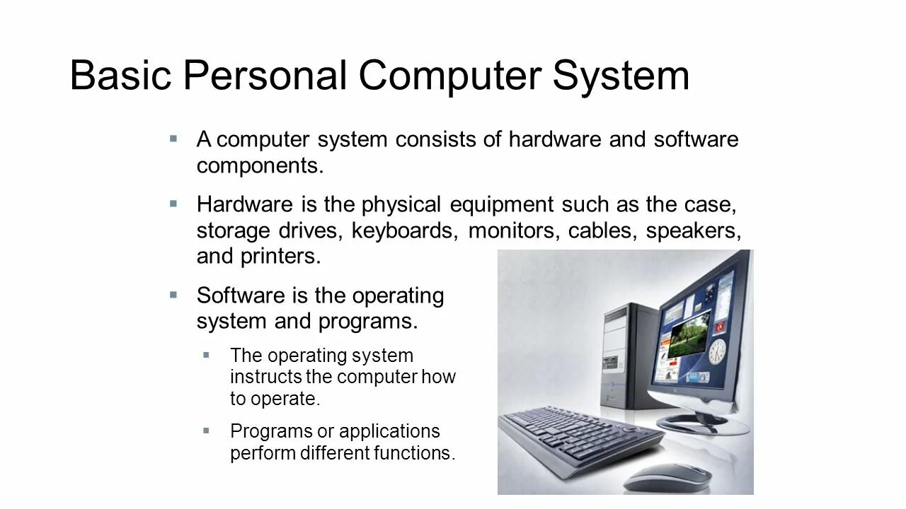 Functions of computers. Computer Systems презентация. Software components of Computer. Basic Computer.