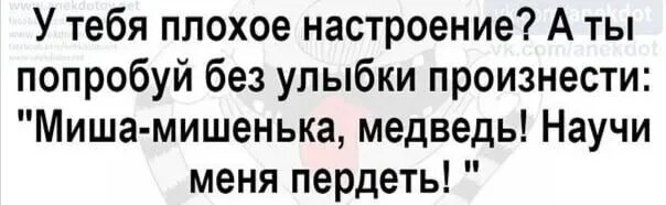 Ты с басом мишенька садись. Попробуй без улыбки произнести Миша мишенька. Мишенька медведь научи меня пердеть. Миша мишенька медведь научи меня пердеть плохое настроение. Миша мишенька медведь научи меня пирдеть Мем.