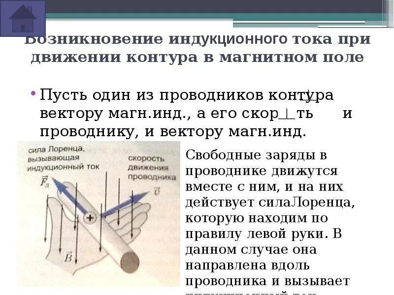 Направление движения проводника зависит. Индукционный ток в проводнике. Проводник с током в магнитном поле магнитная индукция. Движение контура в магнитном поле. Объяснения возникновения индукционного тока.