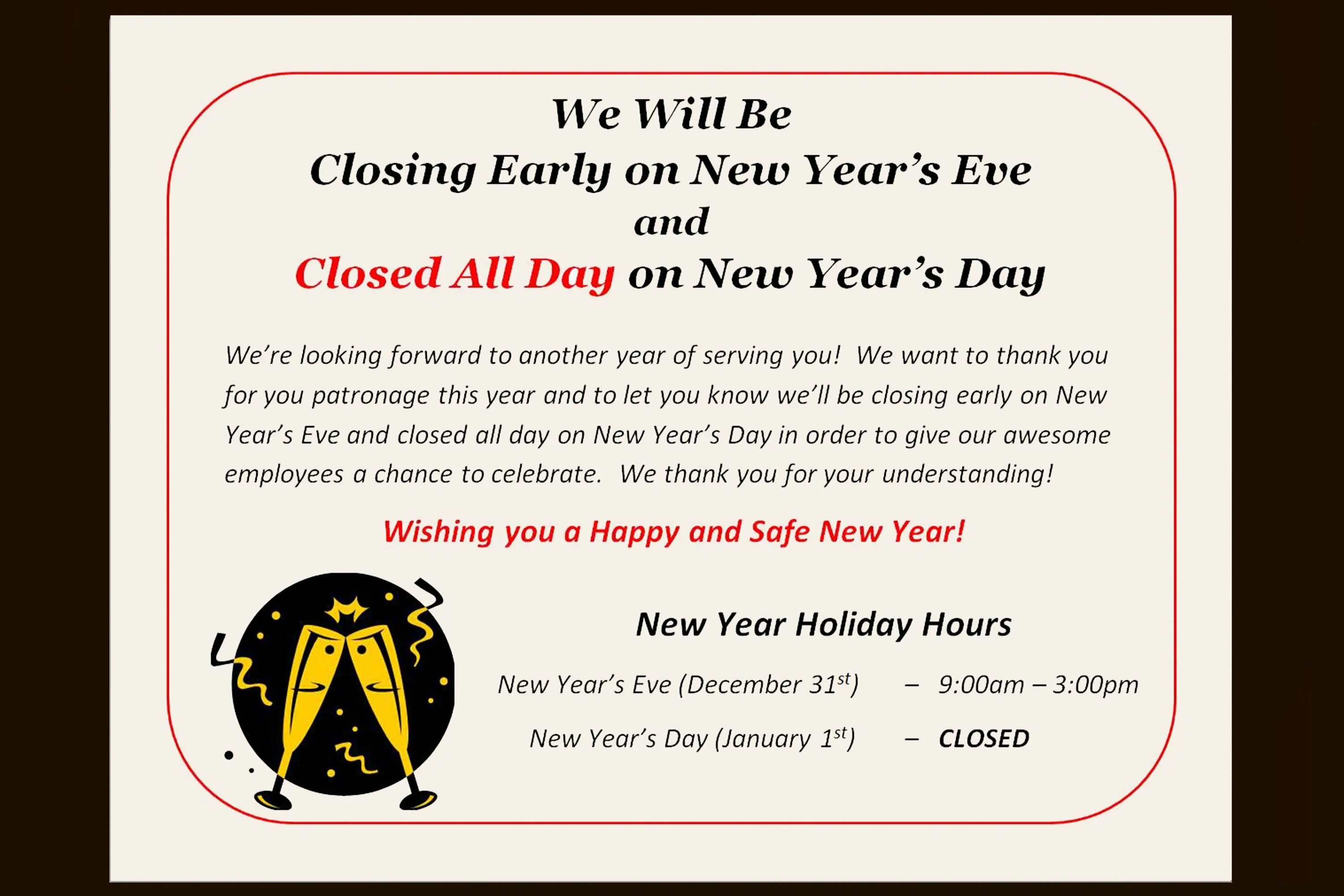 Early closing