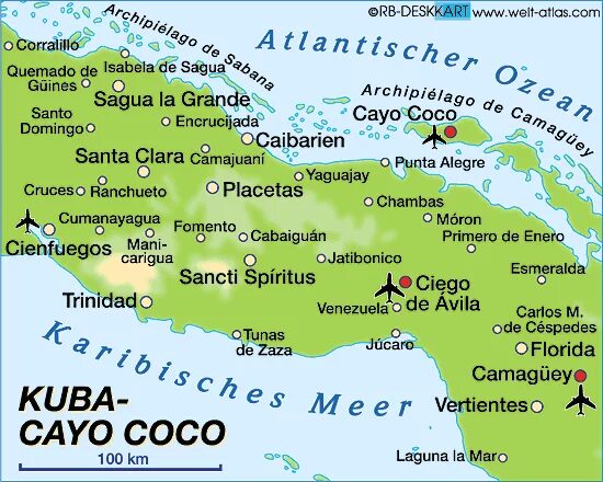 Las mejores playas de Cuba Cuba, Map, Map screenshot