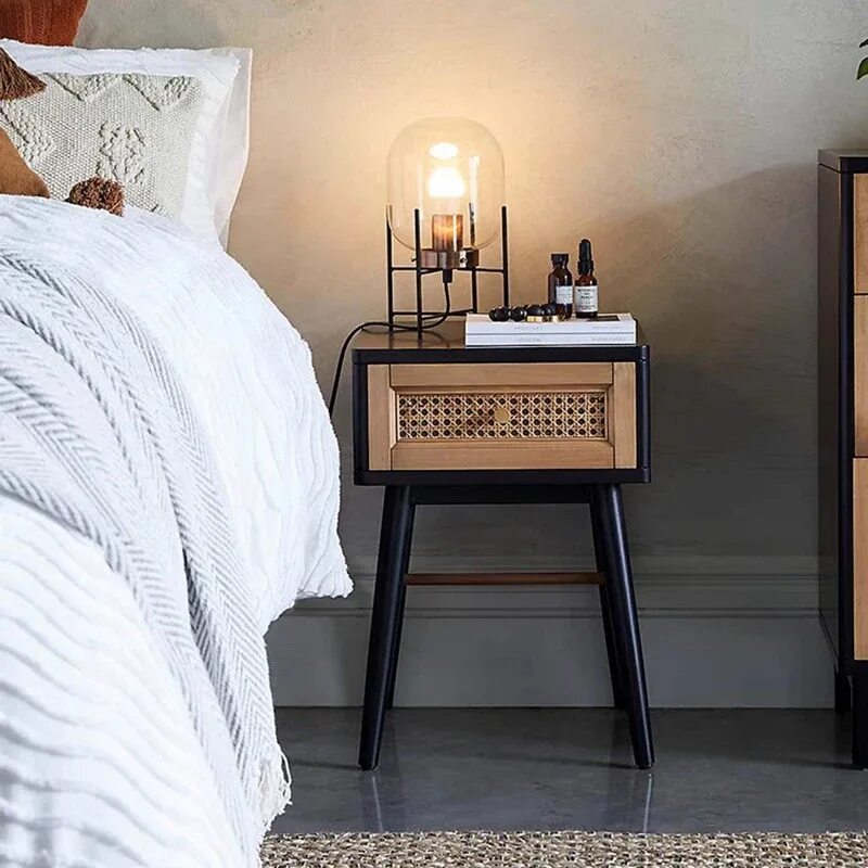 On the bedside table. Bedside table essence green rattan  maison sarah lavoine. тумба прикроватная (bedside table) dumas (bella) deprimo. прикроватный столик для спальни. спальня без прикроватных тумбочек.