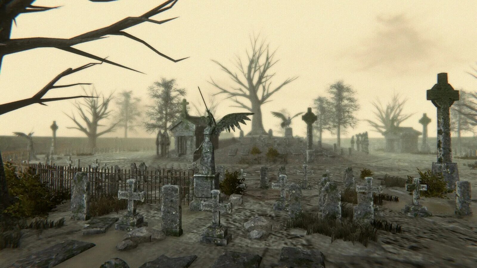 Graveyard 21snaek enxye. Кладбище из игр. Некрополь из игр. Мрачное кладбище арт. Самые атмосферные кладбища из игр.
