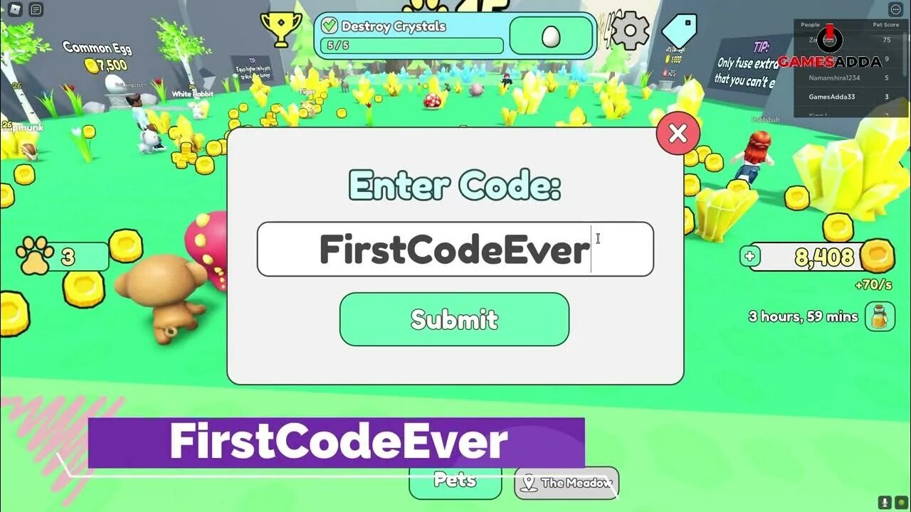 Collect all pets codes