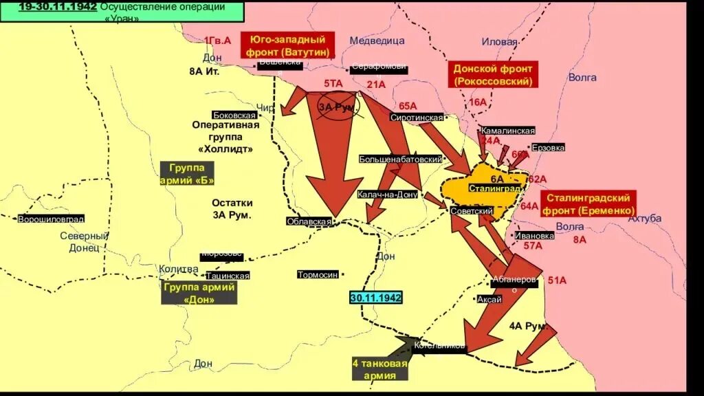 План операции россии. Карта Сталинградской битвы 1942. Операция Уран Сталинградская битва карта. Сталинградская битва карта фронтов. Сталинградская битва Уран схема.