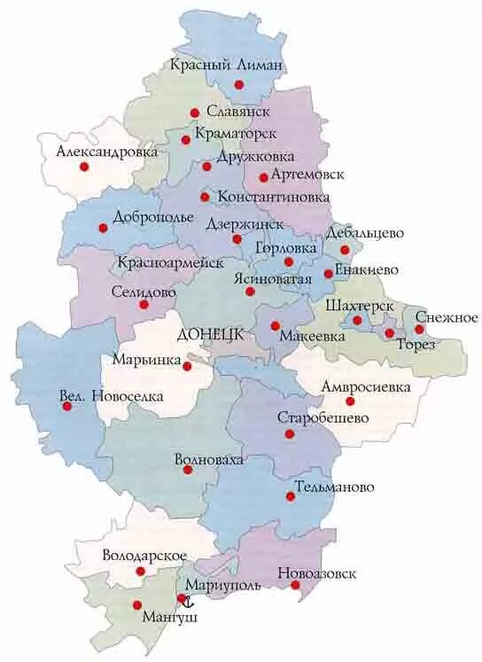 Карта Донецкой обл. Карта донецкойообласти. Подробная карта Ненецкой области. Карта Донецкой области с районами.