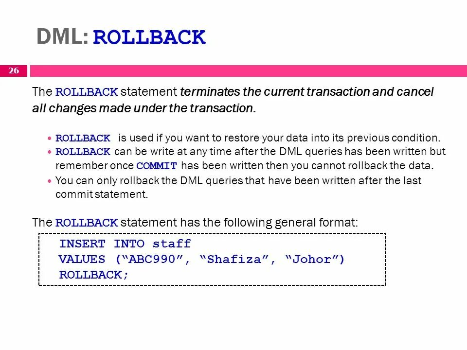 Commit transaction sql. Rollback оператор sql. транзакции rollback. операторы dml. sql терминология.