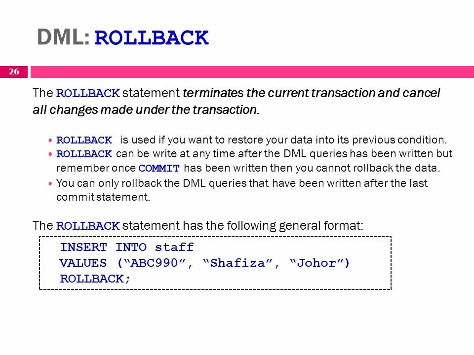 SQL Transact операторы. Операторы DML. Терминология SQL. Commit rollback SQL. Insert statement