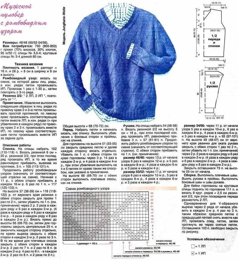 Вяжем мужской узор