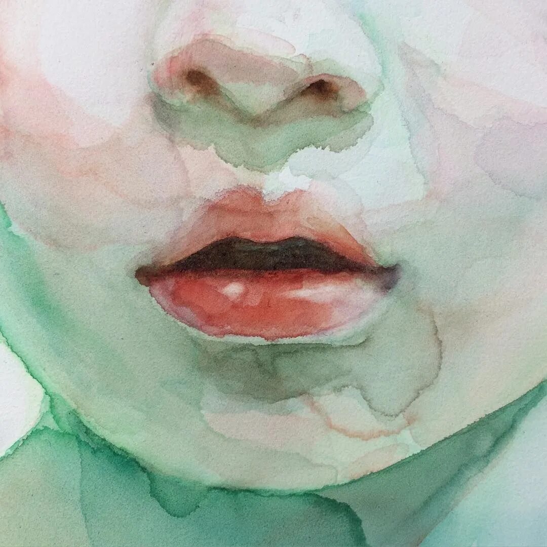 Эстетичные рисунки гуашью. Губы акварелью. аква губы. губы гуашью. нарисовать губы акварелью.