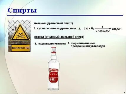 Примеси метанола